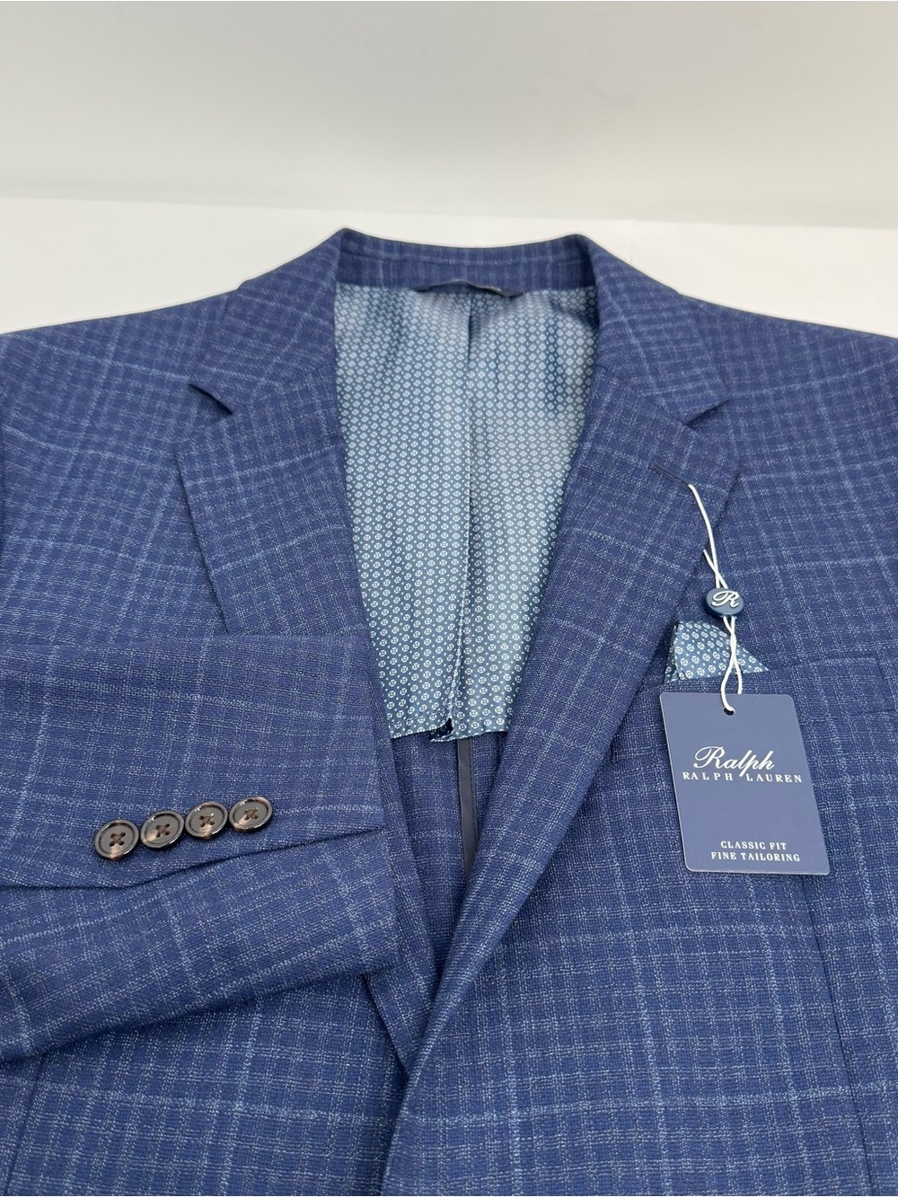 NWT RALPH by RALPH LAUREN Sport Coat Men’s 40 L Navy Wool Plaid - Picture 1 of 13
